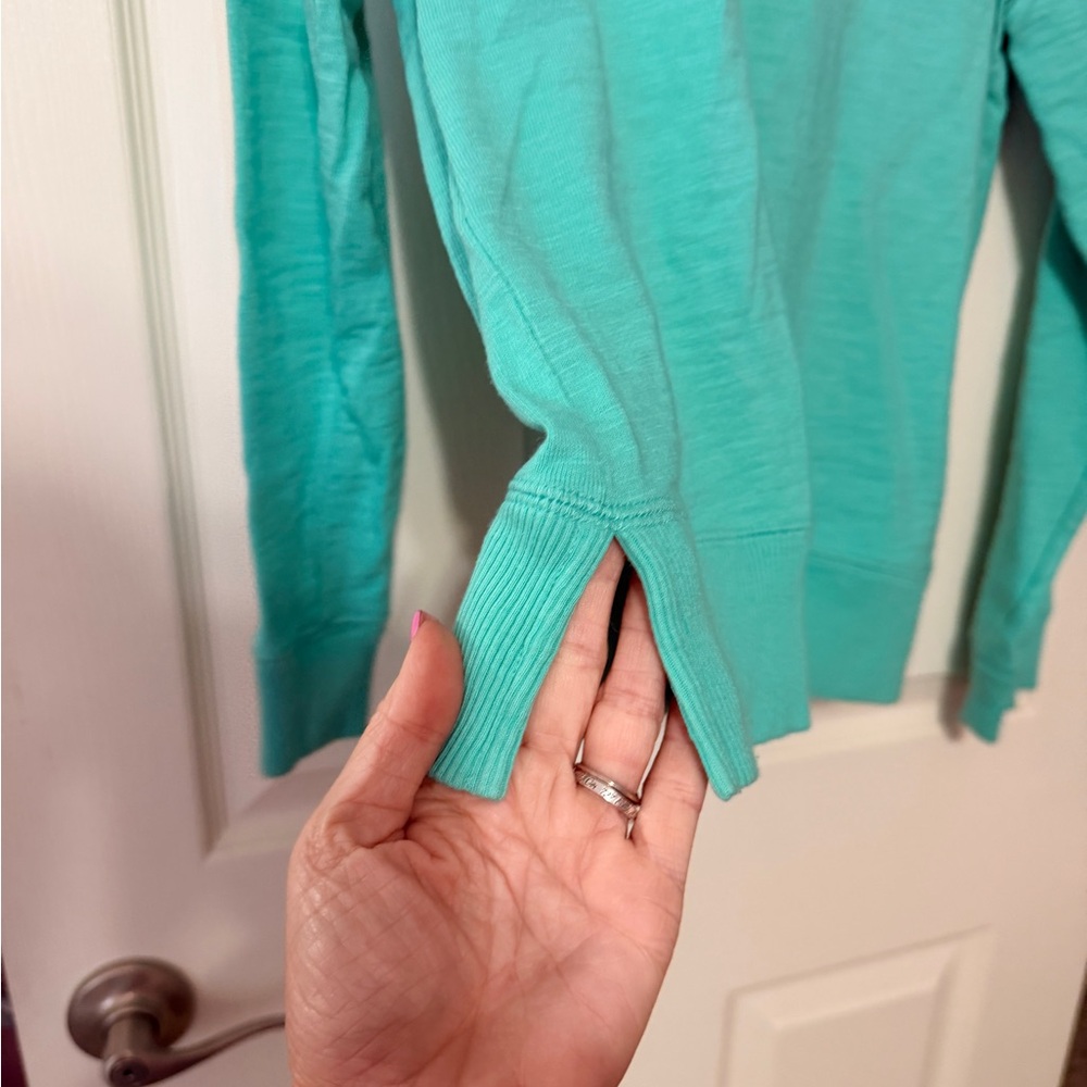 J. Crew Turquoise Button-Accent Sweatshirt - Picture 4 of 5
